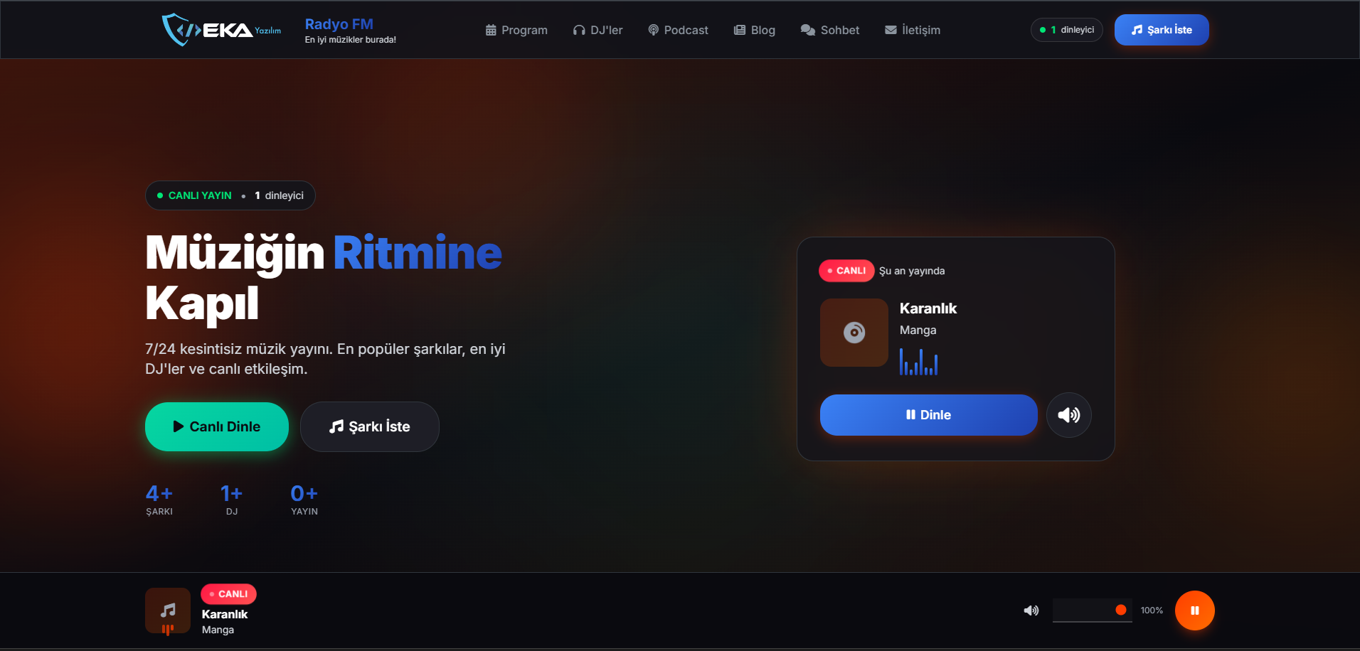 Radyo Scripti Masaüstü Görünümü